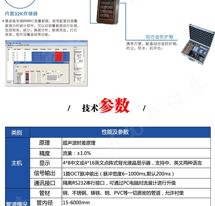 便攜式手持式無斷管測(cè)量超聲波流量計(jì)流量巡檢儀儀表生產(chǎn)廠家