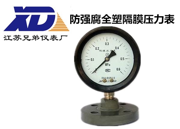 防強(qiáng)腐全塑隔膜壓力表